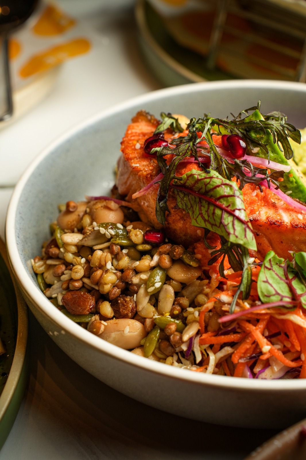 Salmon grain bowl