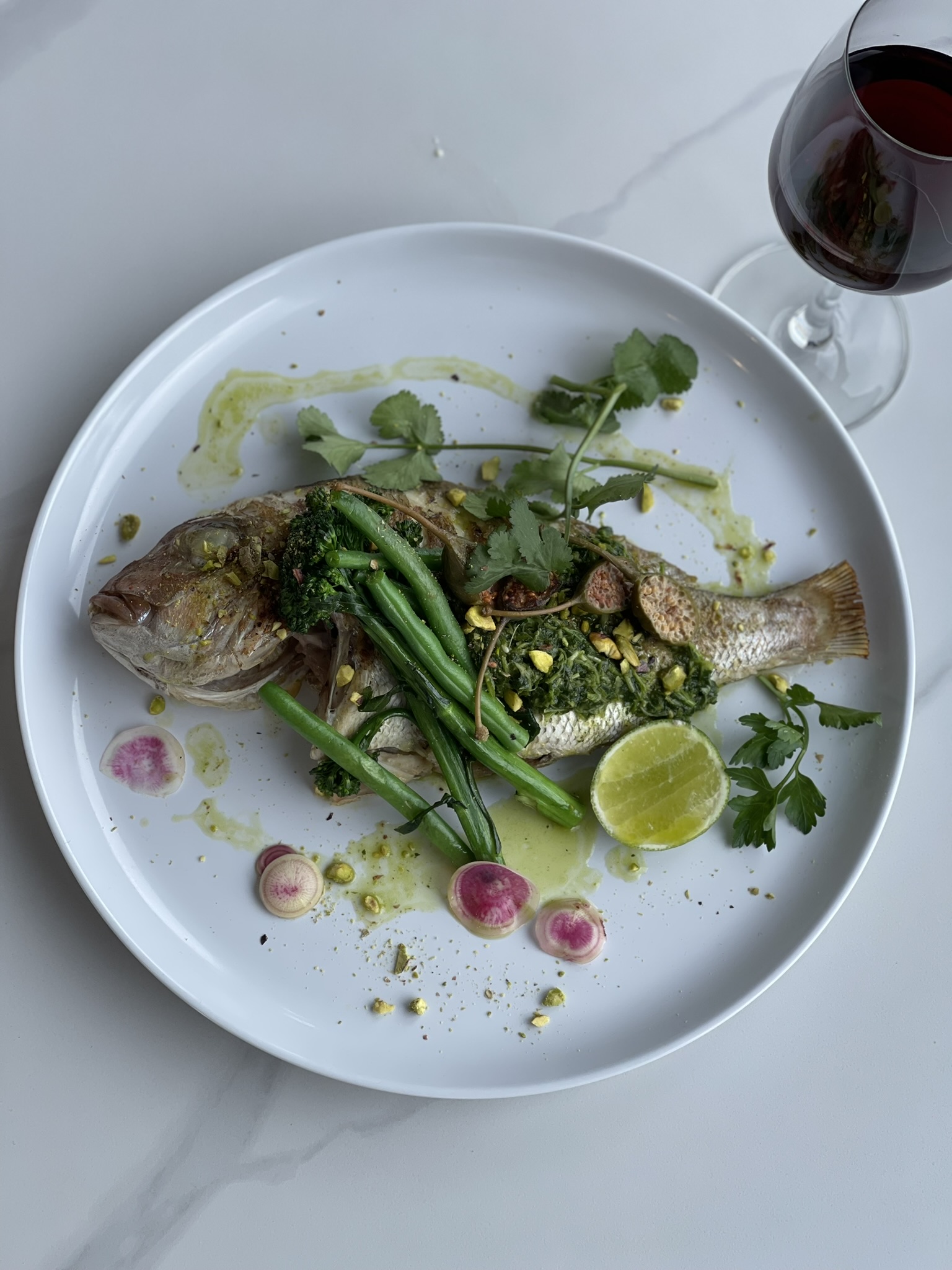 Whole roasted fish