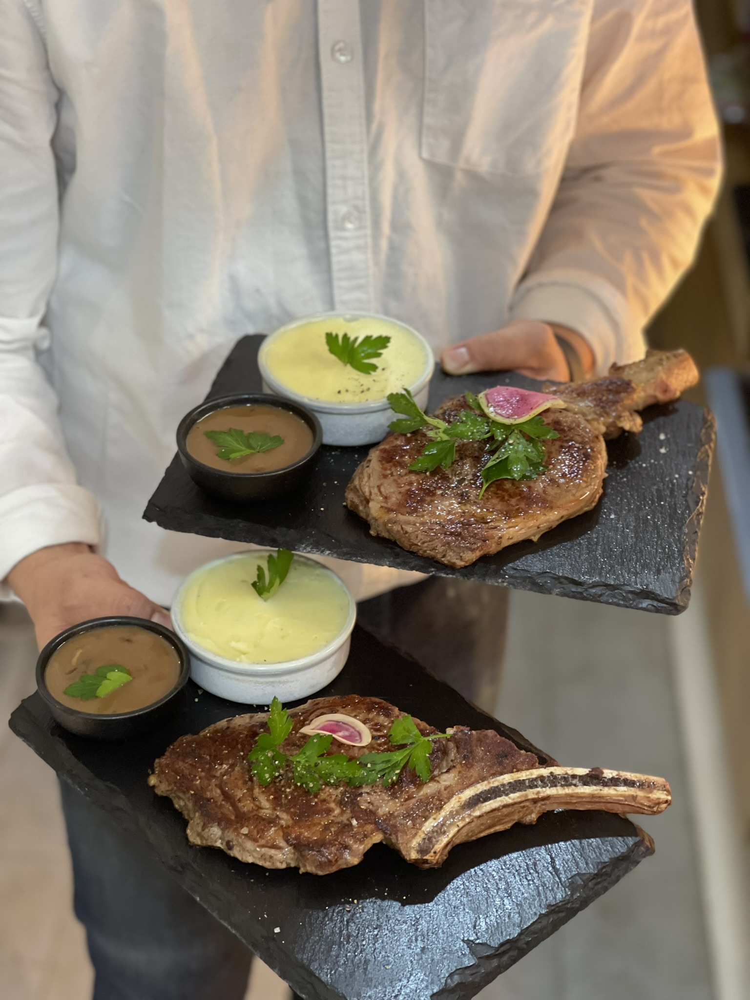 Bone-in steak platter